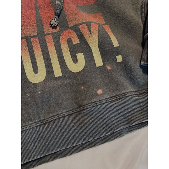 Juicy Couture Women's Hoodie "It's Me Juicy!" Graphic Size M Black WORN BLEACHED - Picture 2 of 8